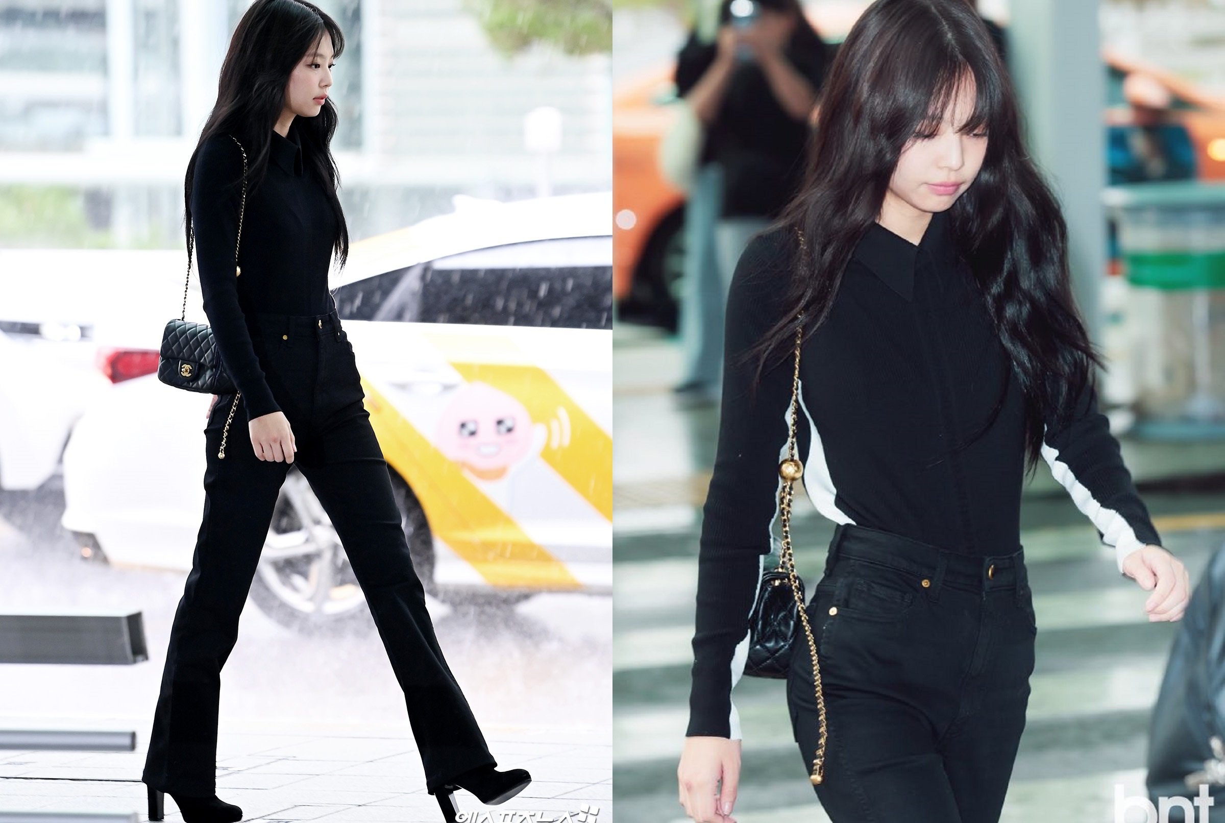 BLACKPINK's Jennie slays airport fashion in stylish bangs and Chanel outfit before heading to Paris | allkpop